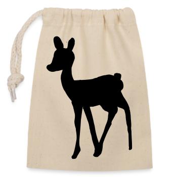 Deer Ciervo Hirsch deer bambi cerf - Closable cotton gift bag (14x20cm) - nature - Front