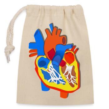 Colored Heart Anatomy Illustration - Closable cotton gift bag (14x20cm) - nature - Front
