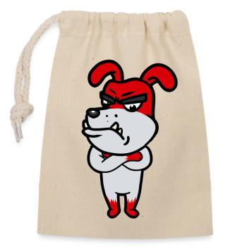 Emotion Wut Zorn Kampfhund Gefühle Hunde Gefühle - Verschließbarer Geschenkbeutel aus Baumwolle (14x20cm) - Natur - Vorne