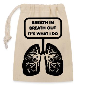 Inspirez en expirant c’est ce que je fais - Sac cadeau en coton avec cordon (14 x 20 cm) - nature - Devant