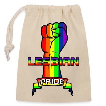 Rainbow lesbians proud - Closable cotton gift bag (14x20cm) - nature - Front