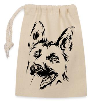 Berger Allemand Illustration Symbole Icône Chiens - Sac cadeau en coton avec cordon (14 x 20 cm) - nature - Devant