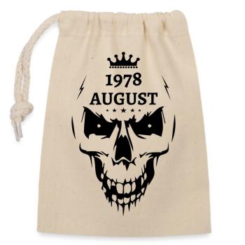 August 1978 Totenkopf - Verschließbarer Geschenkbeutel aus Baumwolle (14x20cm) - Natur - Vorne