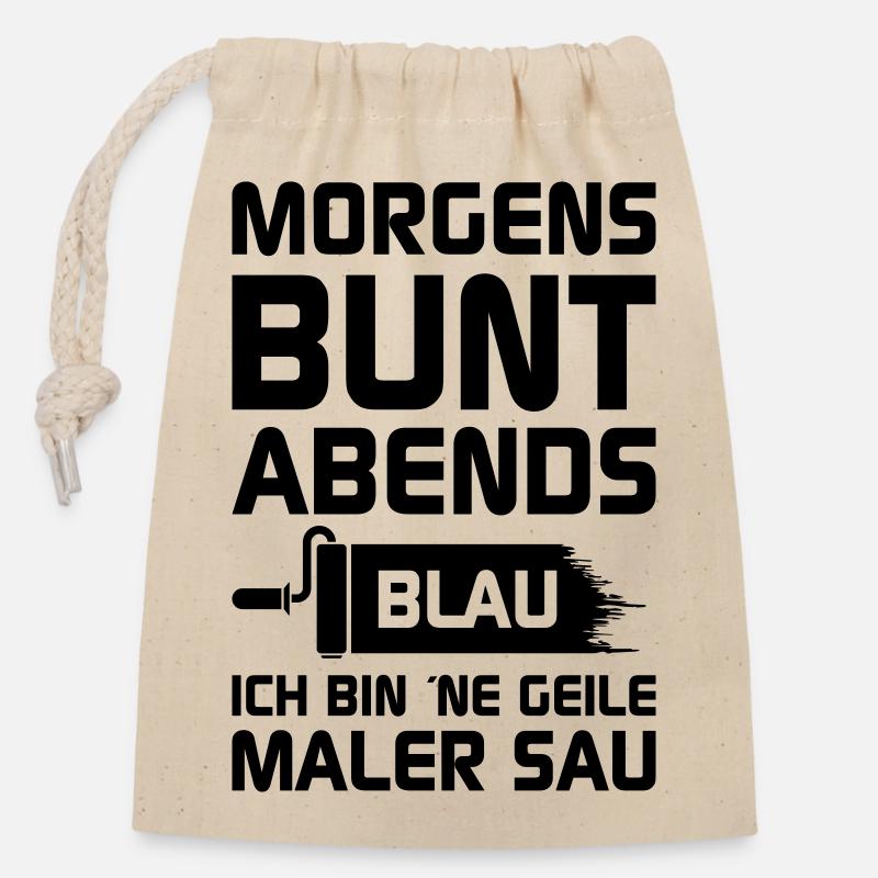 Geile Maler Sau - Verschließbarer Geschenkbeutel aus Baumwolle (14x20cm) - Natur