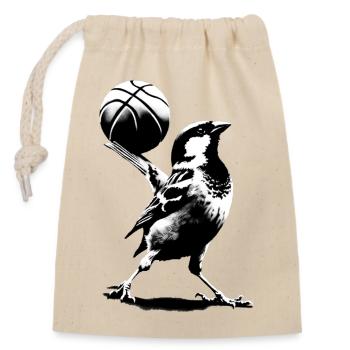 Ulmer SSV Spatz Basket-ball - Sac cadeau en coton avec cordon (14 x 20 cm) - nature - Devant