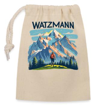 Berg Watzmann Faszination - Bayerischen Alpen - Verschließbarer Geschenkbeutel aus Baumwolle (14x20cm) - Natur - Vorne