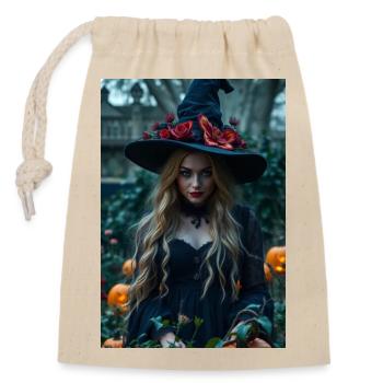 HALLOWEEN-GARTEN - Verschließbarer Geschenkbeutel aus Baumwolle (14x20cm) - Natur - Vorne