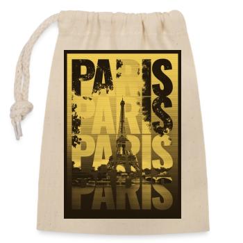 Paris Ville de l’Amour – Tour Eiffel - Sac cadeau en coton avec cordon (14 x 20 cm) - nature - Devant