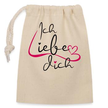I Love You Scripture - Closable cotton gift bag (14x20cm) - nature - Front