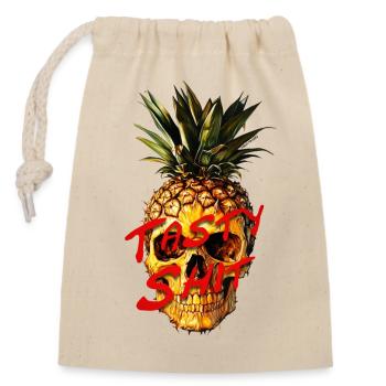 Tasty Shit - Verschließbarer Geschenkbeutel aus Baumwolle (14x20cm) - Natur - Vorne