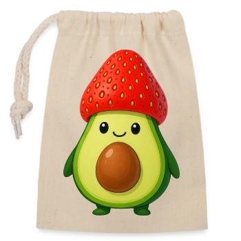 Drôle d’avocat fraise chapeau Fruity Fun - Sac cadeau en coton avec cordon (14 x 20 cm) - nature - Devant