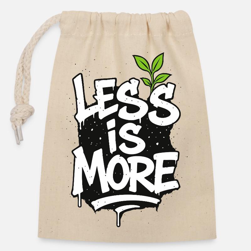 Less is More – Le minimalisme rencontre le style de la rue - Sac cadeau en coton avec cordon (14 x 20 cm) - nature