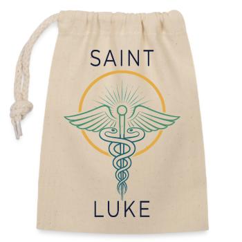 Saint Luc : Assistance médicale - Sac cadeau en coton avec cordon (14 x 20 cm) - nature - Devant