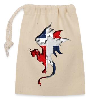 Flag of the Dominican Republic - Closable cotton gift bag (14x20cm) - nature - Front
