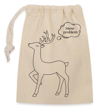 Snapped Christmas deer - Closable cotton gift bag (14x20cm) - nature - Front