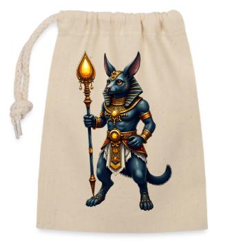 Dioscat Anubis aus Epic Fantasy - Verschließbarer Geschenkbeutel aus Baumwolle (14x20cm) - Natur - Vorne