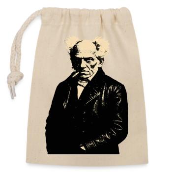 Noir-Philosoph Arthur Schopenhauer Porträt - Verschließbarer Geschenkbeutel aus Baumwolle (14x20cm) - Natur - Vorne
