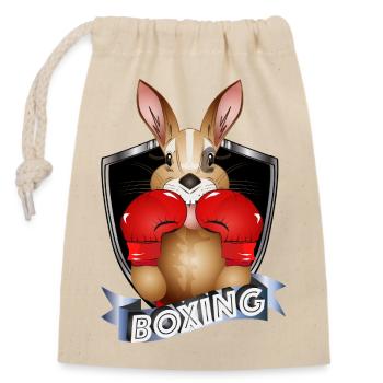 Boxing Kangaroo – Funny Boxer Motif - Closable cotton gift bag (14x20cm) - nature - Front