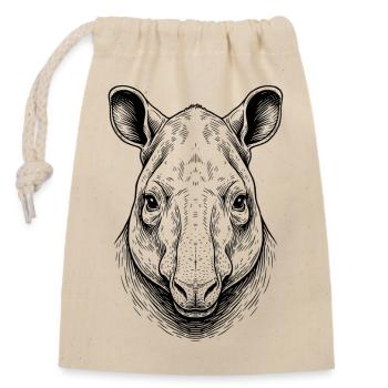 Tapir - Sac cadeau en coton avec cordon (14 x 20 cm) - nature - Devant