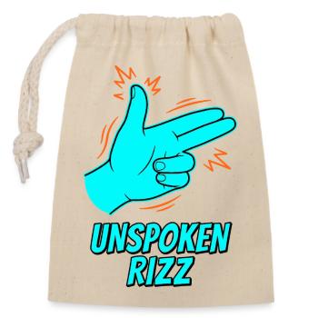 Signe de main Rizz non dit - Sac cadeau en coton avec cordon (14 x 20 cm) - nature - Devant