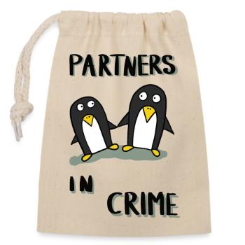 Partners in Crime - Closable cotton gift bag (14x20cm) - nature - Front