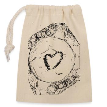 Herz - Verschließbarer Geschenkbeutel aus Baumwolle (14x20cm) - Natur - Vorne