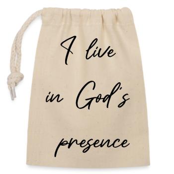 God's Presence Christian Gifts for Christians - Closable cotton gift bag (14x20cm) - nature - Front