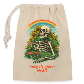 Recycle Your Garbage Garden Skeleton - Closable cotton gift bag (14x20cm) - nature - Front