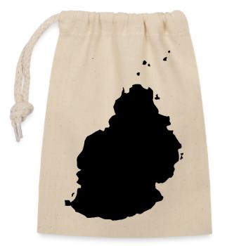 Mauritius map - Closable cotton gift bag (14x20cm) - nature - Front