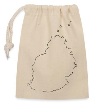 Mauritius outline map - Closable cotton gift bag (14x20cm) - nature - Front