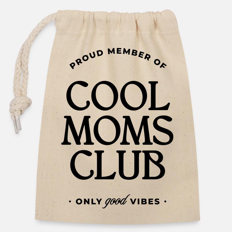 Cool Moms Club - Verschließbarer Geschenkbeutel aus Baumwolle (14x20cm) - Natur