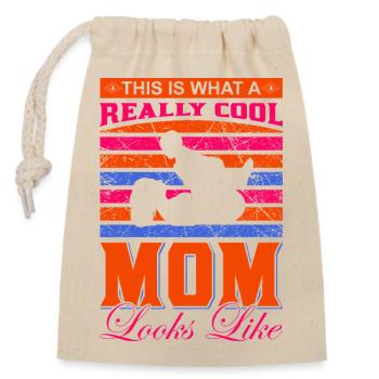 Really Cool Mom Shirt – Gift Idea - Closable cotton gift bag (14x20cm) - nature - Front