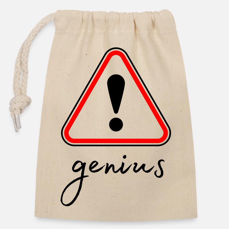 Triangle rouge minimaliste - Sac cadeau en coton avec cordon (14 x 20 cm) - nature