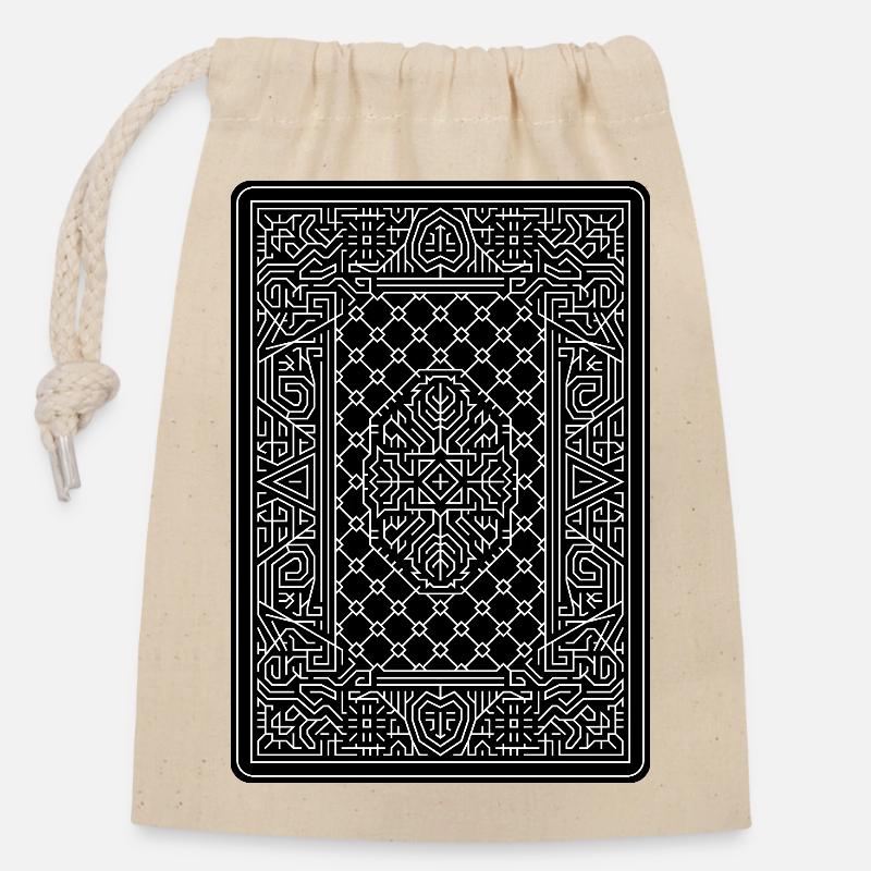 Geometric Playing Card Vector Art Black - Closable cotton gift bag (14x20cm) - nature