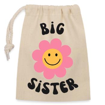 Big Sister - Closable cotton gift bag (14x20cm) - nature - Front