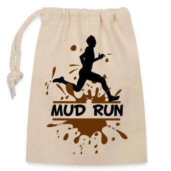 Mud Run Man – Modder Runner - Sac cadeau en coton avec cordon (14 x 20 cm) - nature - Devant