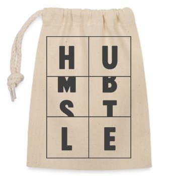 Bescheidener Hustle-Unternehmer Geschäftsmann Geschäftsmann Geschäftsmann - Verschließbarer Geschenkbeutel aus Baumwolle (14x20cm) - Natur - Vorne