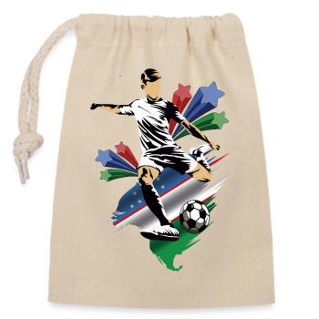 Ouzbékistan - Ouzbékistan - Drapeaux - Sac cadeau en coton avec cordon (14 x 20 cm) - nature - Devant