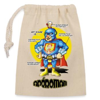 Apéro man - Sac cadeau en coton avec cordon (14 x 20 cm) - nature - Devant