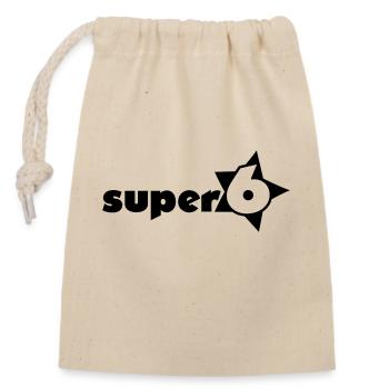 super_6_1c - Sac cadeau en coton avec cordon (14 x 20 cm) - nature - Devant