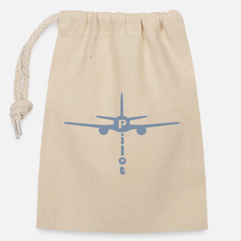 aviators - Closable cotton gift bag (14x20cm) - nature