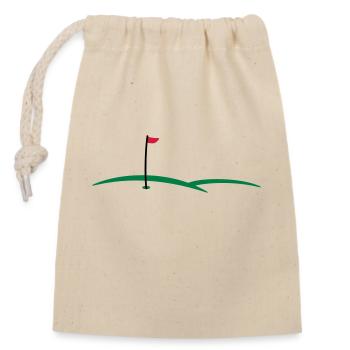 Trou de golf 3c - Sac cadeau en coton avec cordon (14 x 20 cm) - nature - Devant