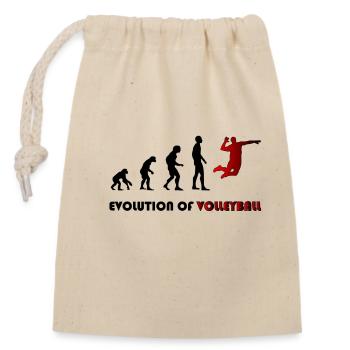 Evolution of Volleyball - Closable cotton gift bag (14x20cm) - nature - Front