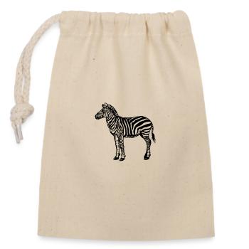Zebra - Verschließbarer Geschenkbeutel aus Baumwolle (14x20cm) - Natur - Vorne