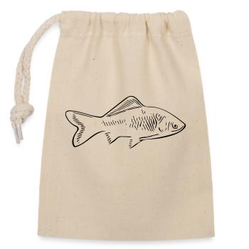 poisson - Sac cadeau en coton avec cordon (14 x 20 cm) - nature - Devant