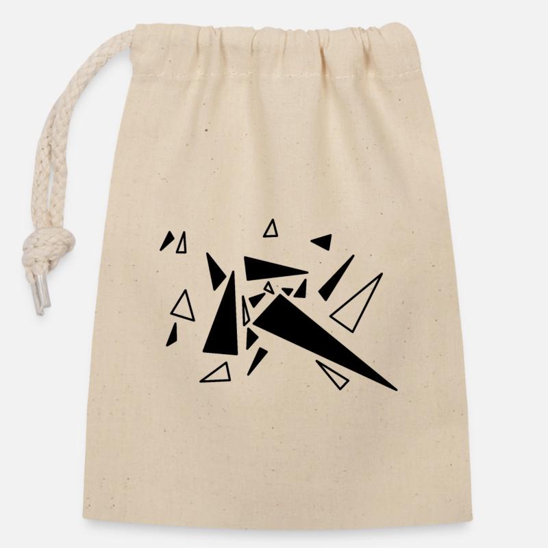 triangle - Closable cotton gift bag (14x20cm) - nature