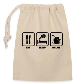 Idée cadeau mangeur de tambours de couchage - Sac cadeau en coton avec cordon (14 x 20 cm) - nature - Devant