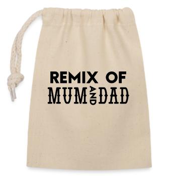 Remix of Mum and Dad - Verschließbarer Geschenkbeutel aus Baumwolle (14x20cm) - Natur - Vorne