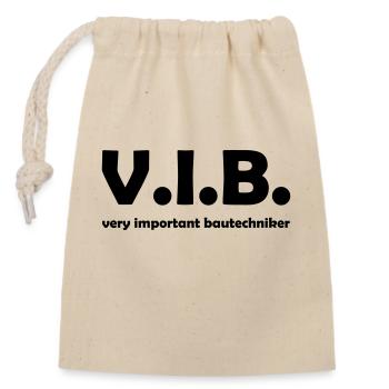 Very Important Bautechniker - Verschließbarer Geschenkbeutel aus Baumwolle (14x20cm) - Natur - Vorne