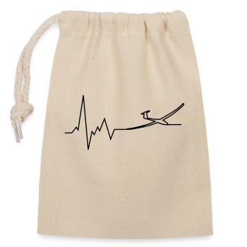 pulsation du cœur pilote - Sac cadeau en coton avec cordon (14 x 20 cm) - nature - Devant